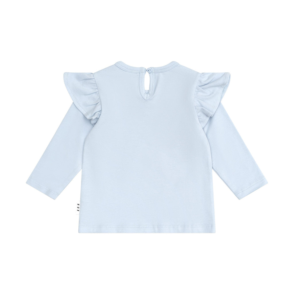 Huxbaby Rainbow Unicorn Frill Top - Ice Water
