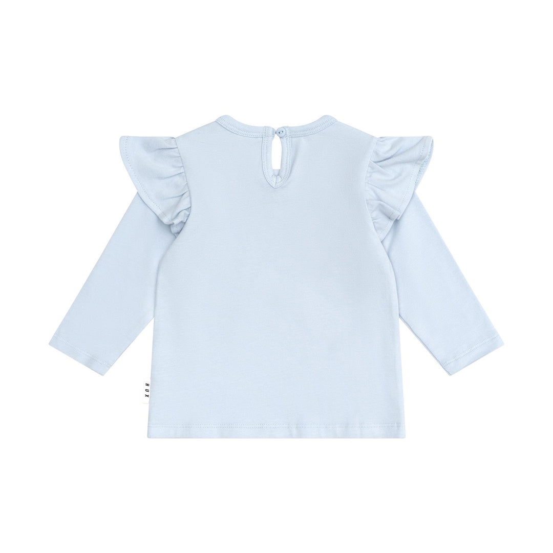 Huxbaby Rainbow Unicorn Frill Top - Ice Water