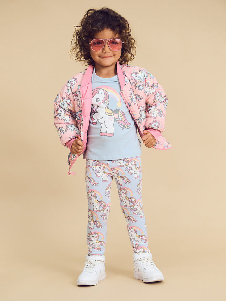 Huxbaby Rainbow Unicorn Frill Top - Ice Water