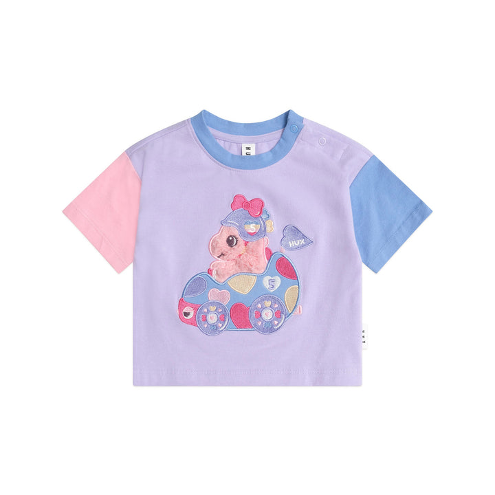 Huxbaby Racer Dino Boxy Tee Pastel