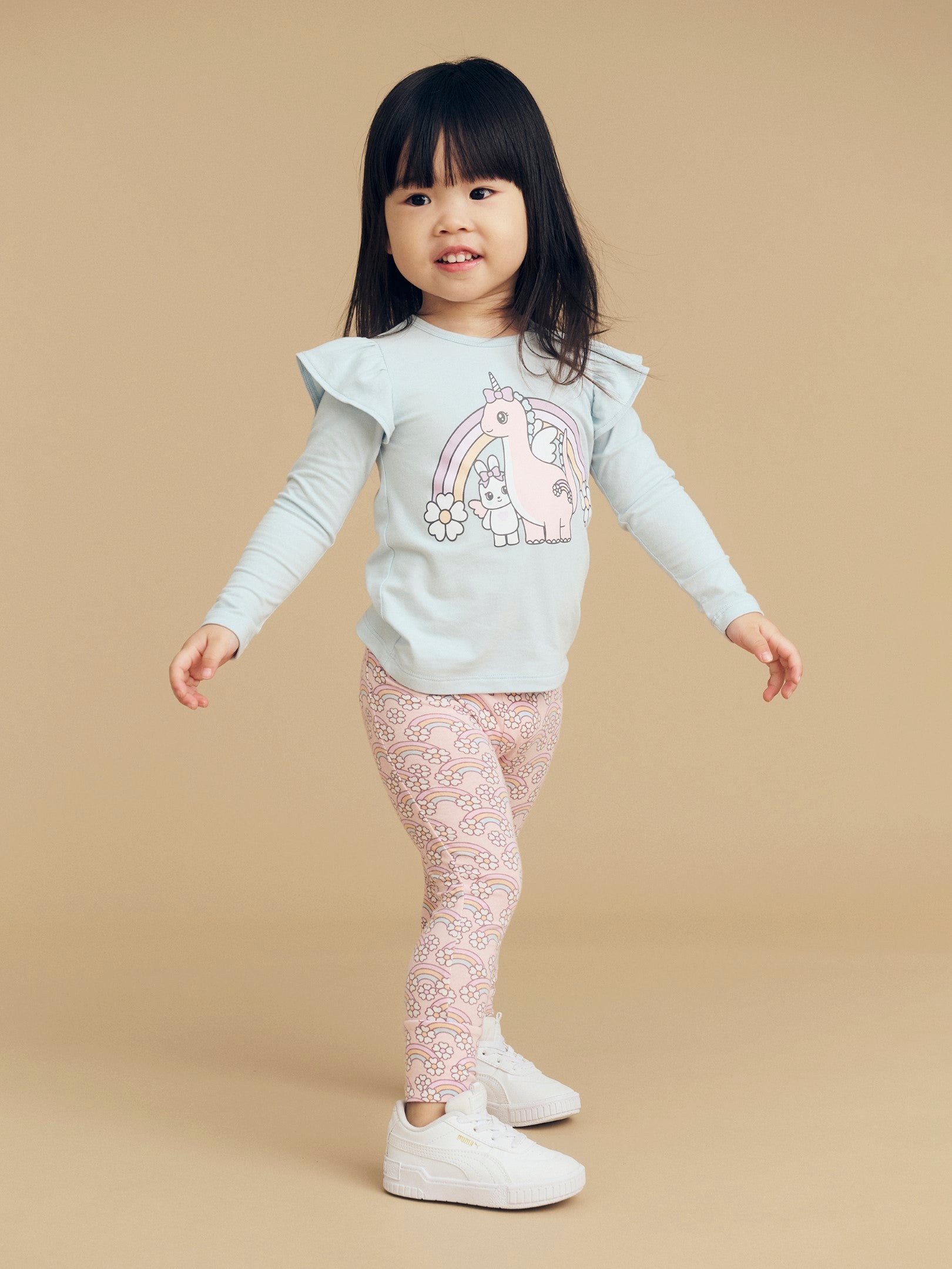 Enchanted Friends Frill Top - Blue Misty