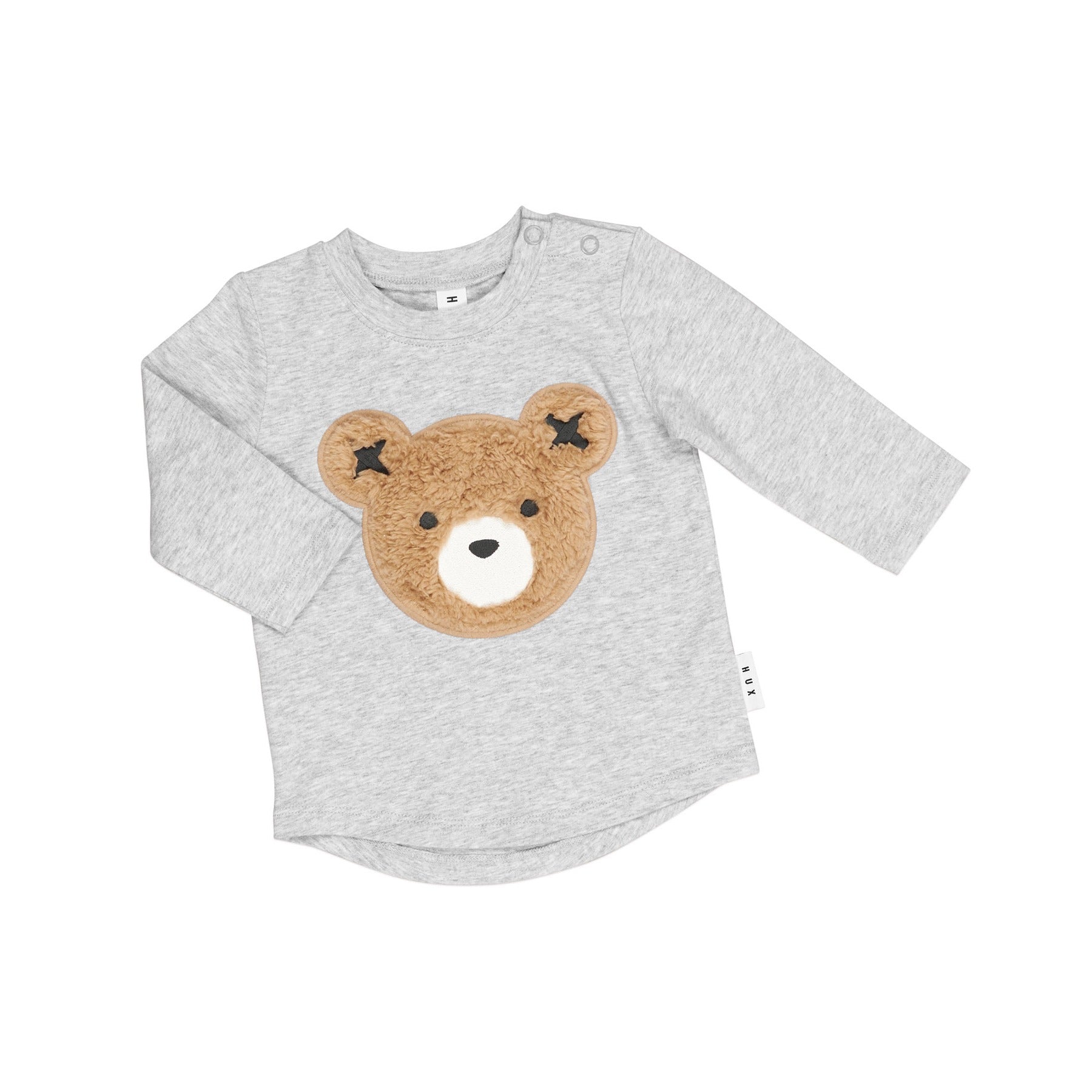 Furry Huxbear Top - Grey Marle