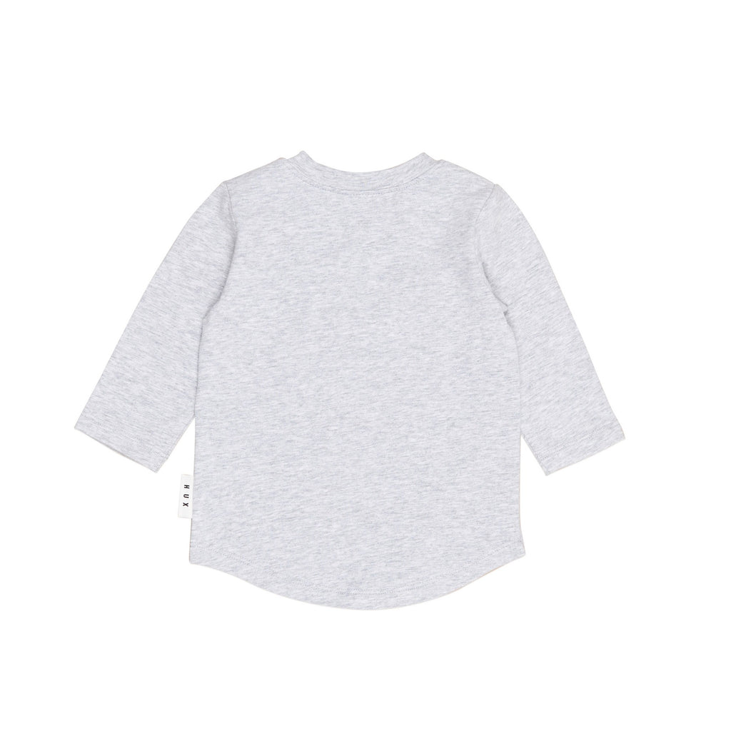 Furry Huxbear Top - Grey Marle