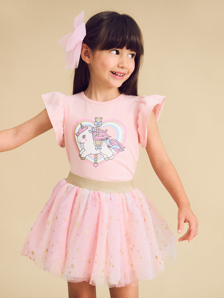 Huxbaby Carousel Frill T-Shirt - Candy