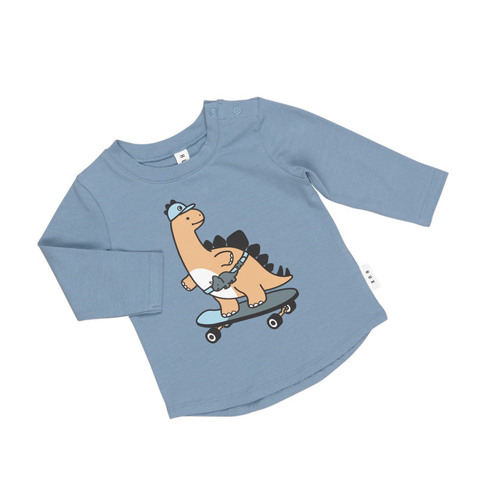 Huxbaby Skatin' Dino Top - Dino Blue