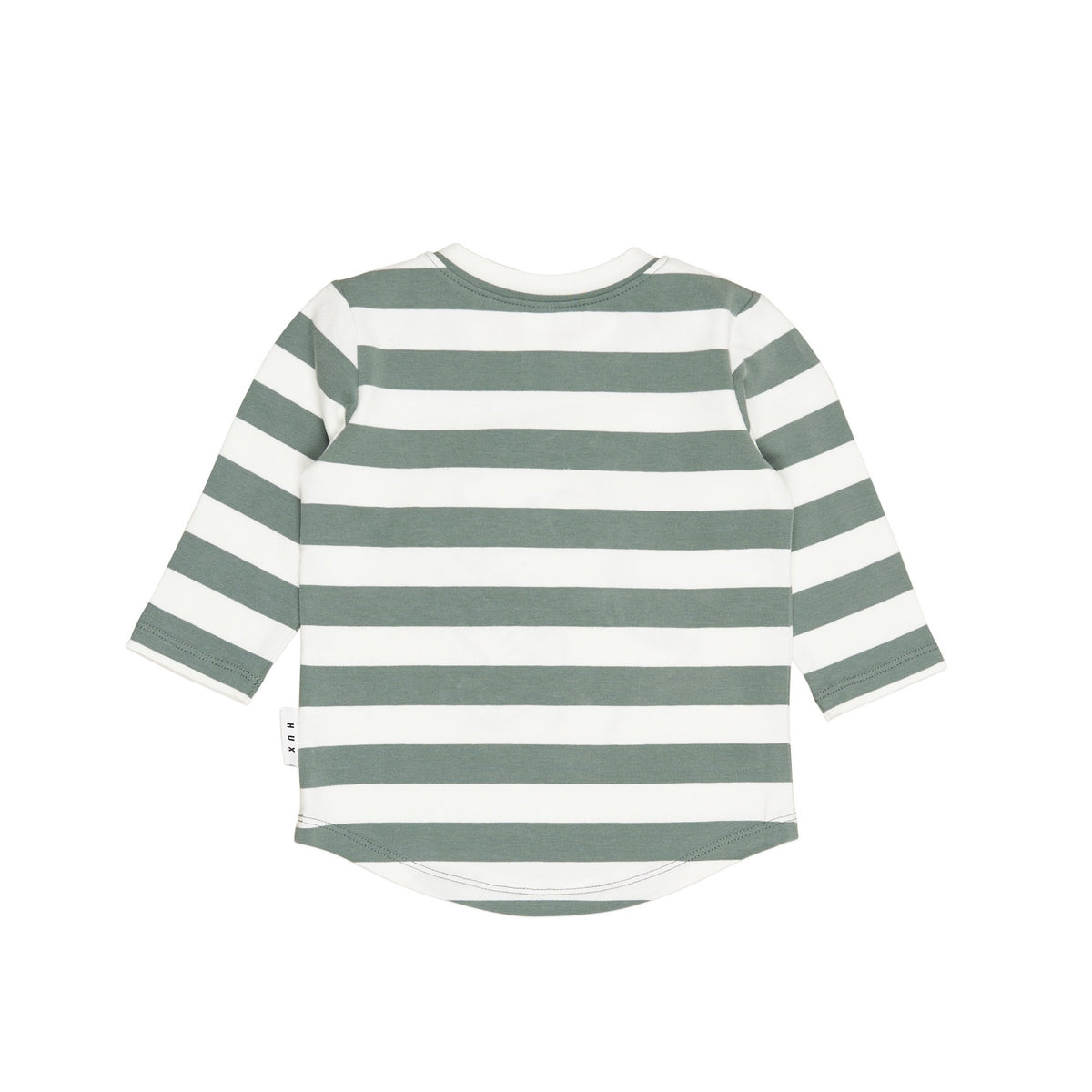 Furry Dino Stripe Top - Spruce + Almond