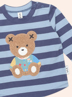 Huxbaby Furry Hux Blue Stripe Bear Top