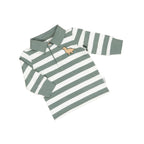 Dino Stripe Polo - Spruce + Almond