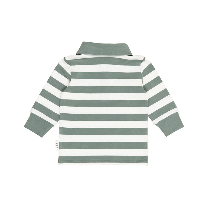 Huxbaby Dino Stripe Polo - Spruce + Almond