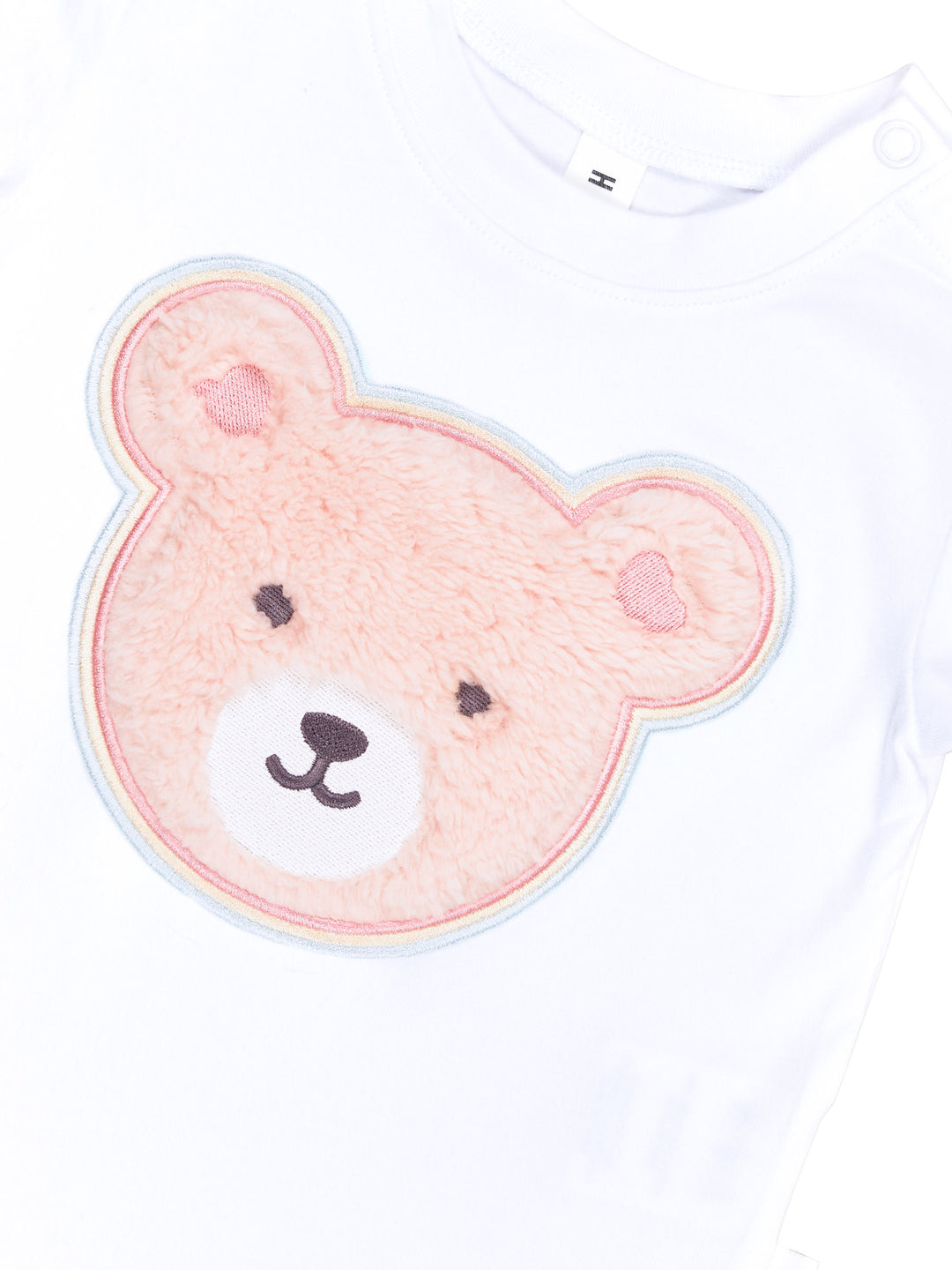 Huxbaby Furry Heart Bear T-Shirt - White