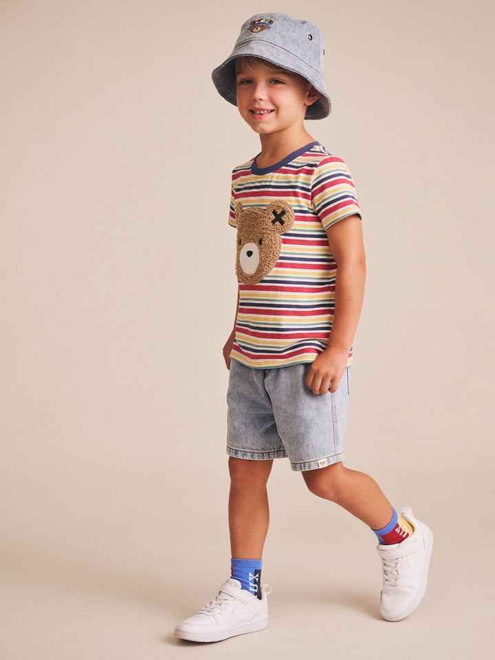 Huxbaby Furry Huxbear Vintage Stripe Tee