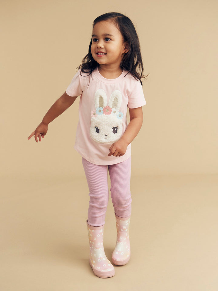 Huxbaby Blossom Fur Bunny T-Shirt - Pink Pearl