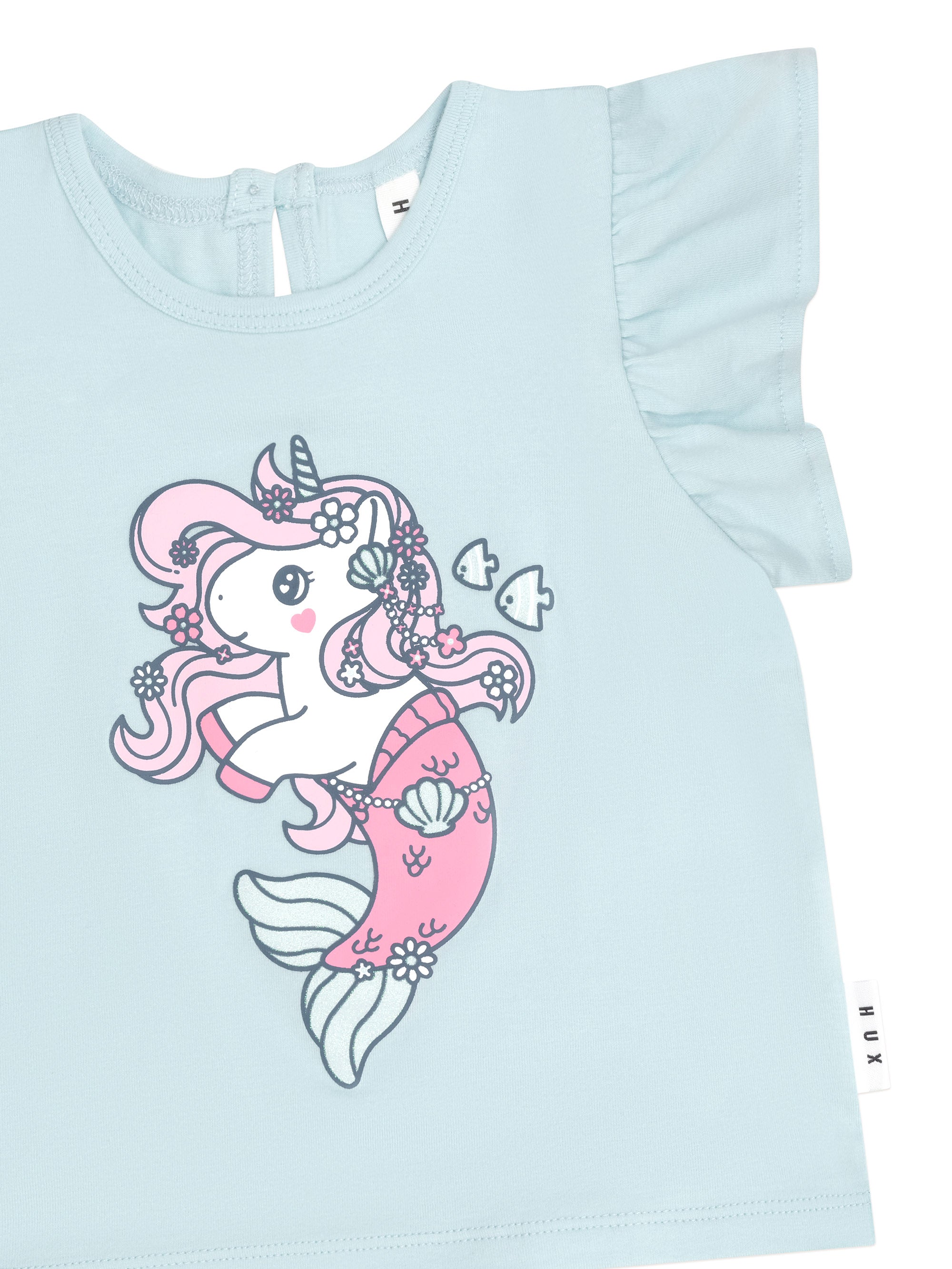 Mercorn Glitter Frill T-Shirt - Soft Aqua