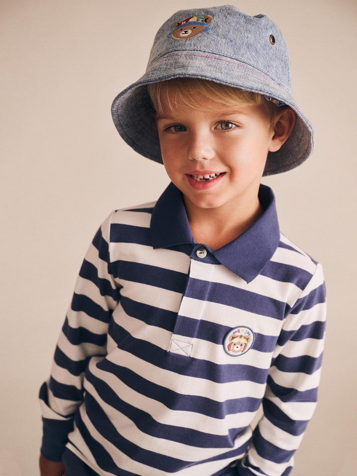 Huxbaby Stripe Polo Longsleeve Top