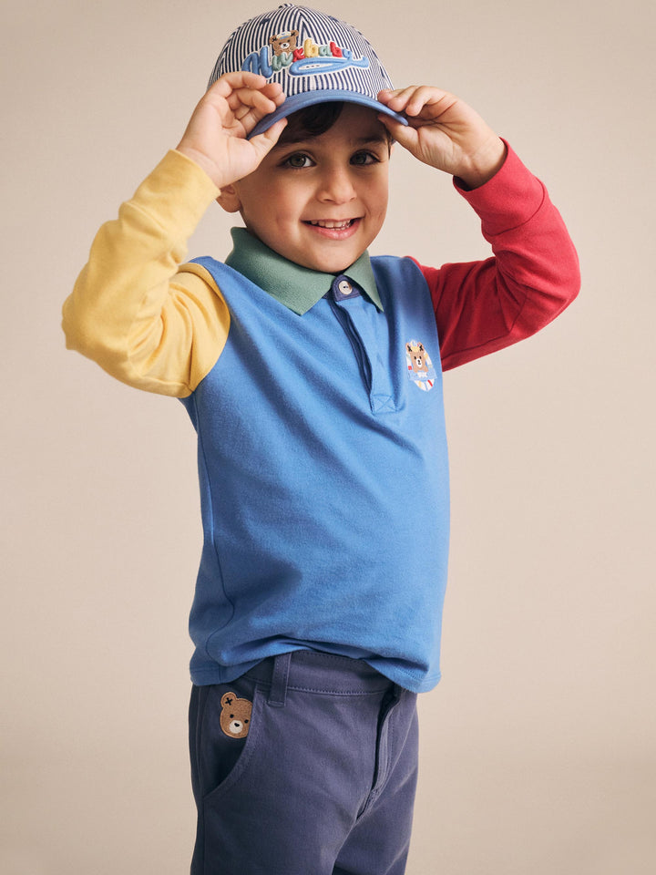 Huxbaby Colour Block Longsleeve Polo Top