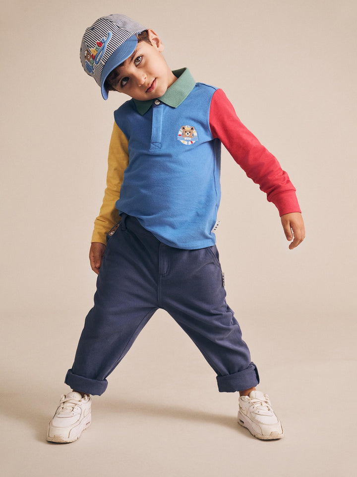 Huxbaby Colour Block Longsleeve Polo Top