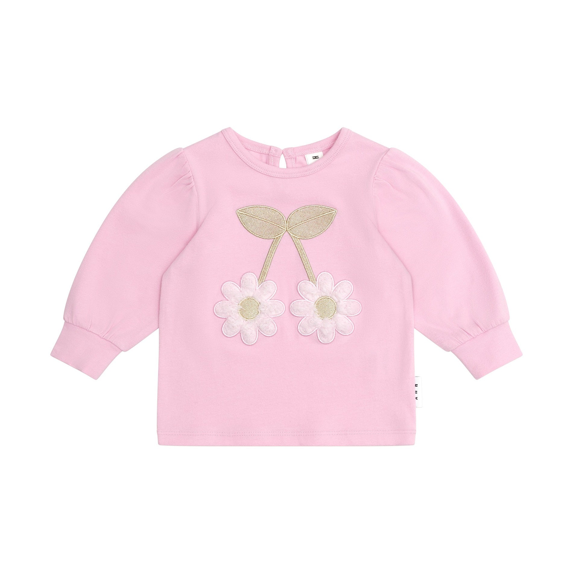 Huxbaby Cherry Daisy Puff Sleeve Top - Lilac Mist