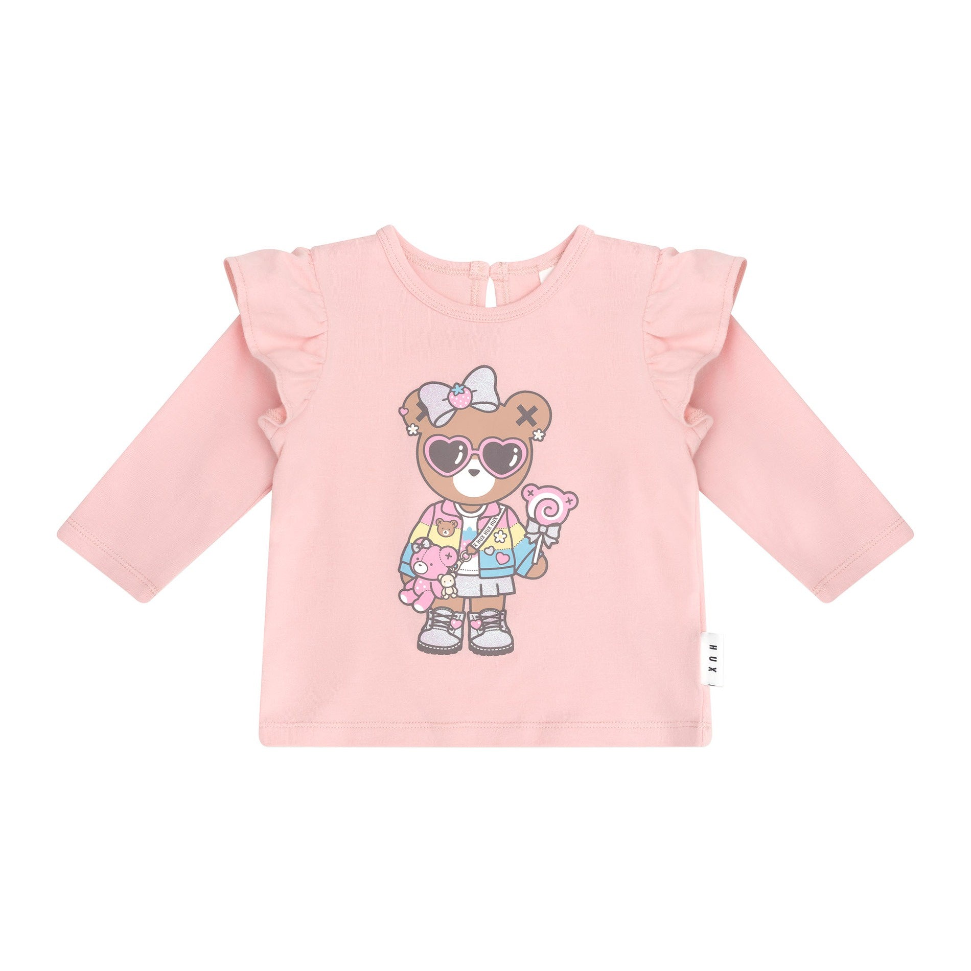 Huxbaby Cool Girl Frill Top - Candy
