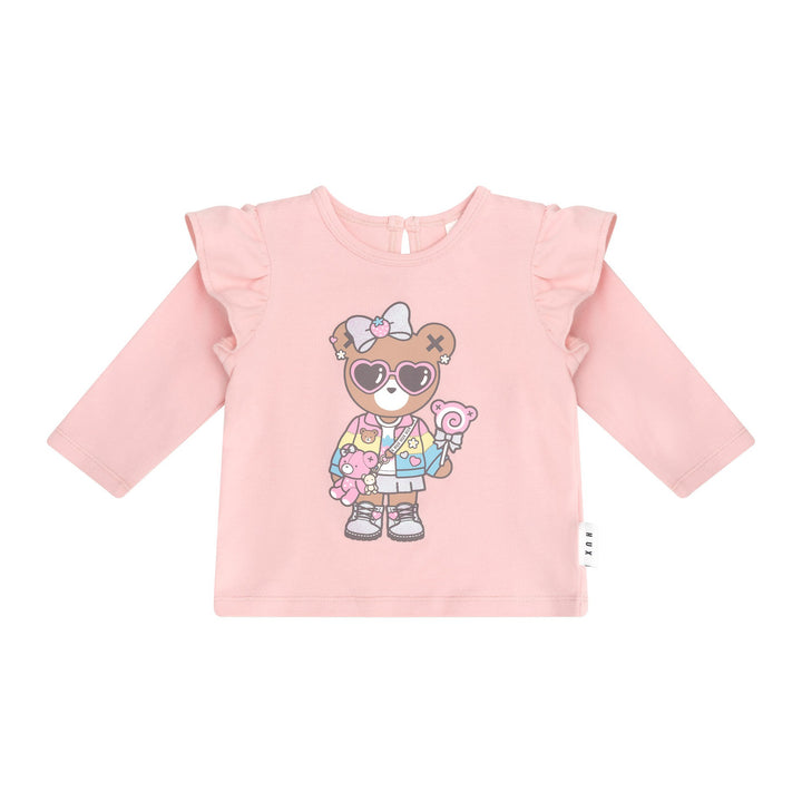Huxbaby Cool Girl Frill Top - Candy