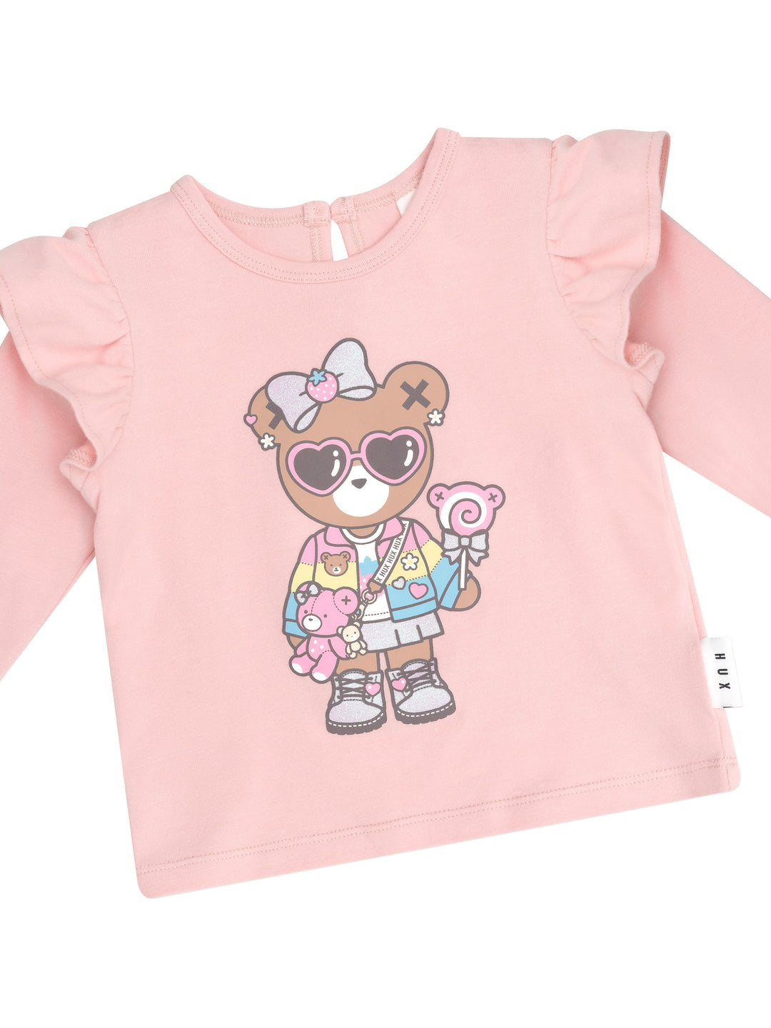 Huxbaby Cool Girl Frill Top - Candy