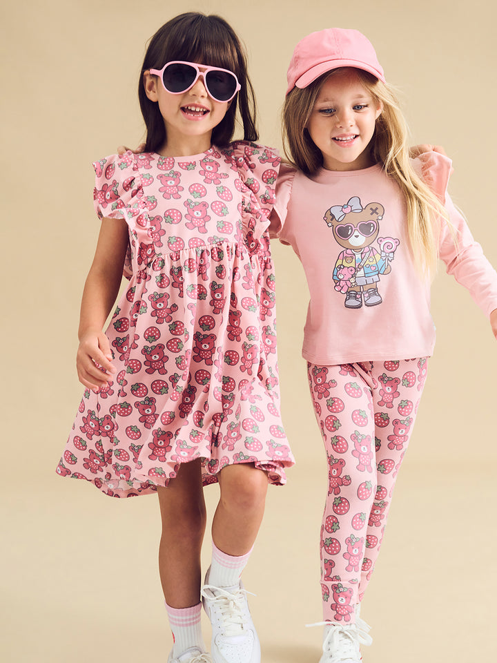 Huxbaby Cool Girl Frill Top - Candy