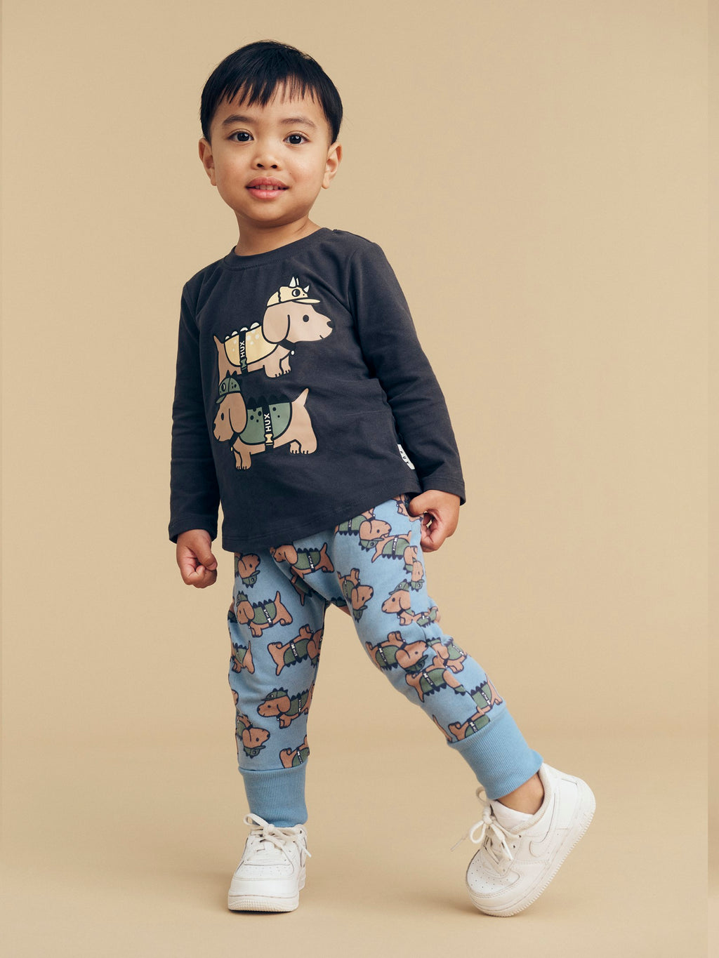 Dino Dog Pals Top - Soft Black