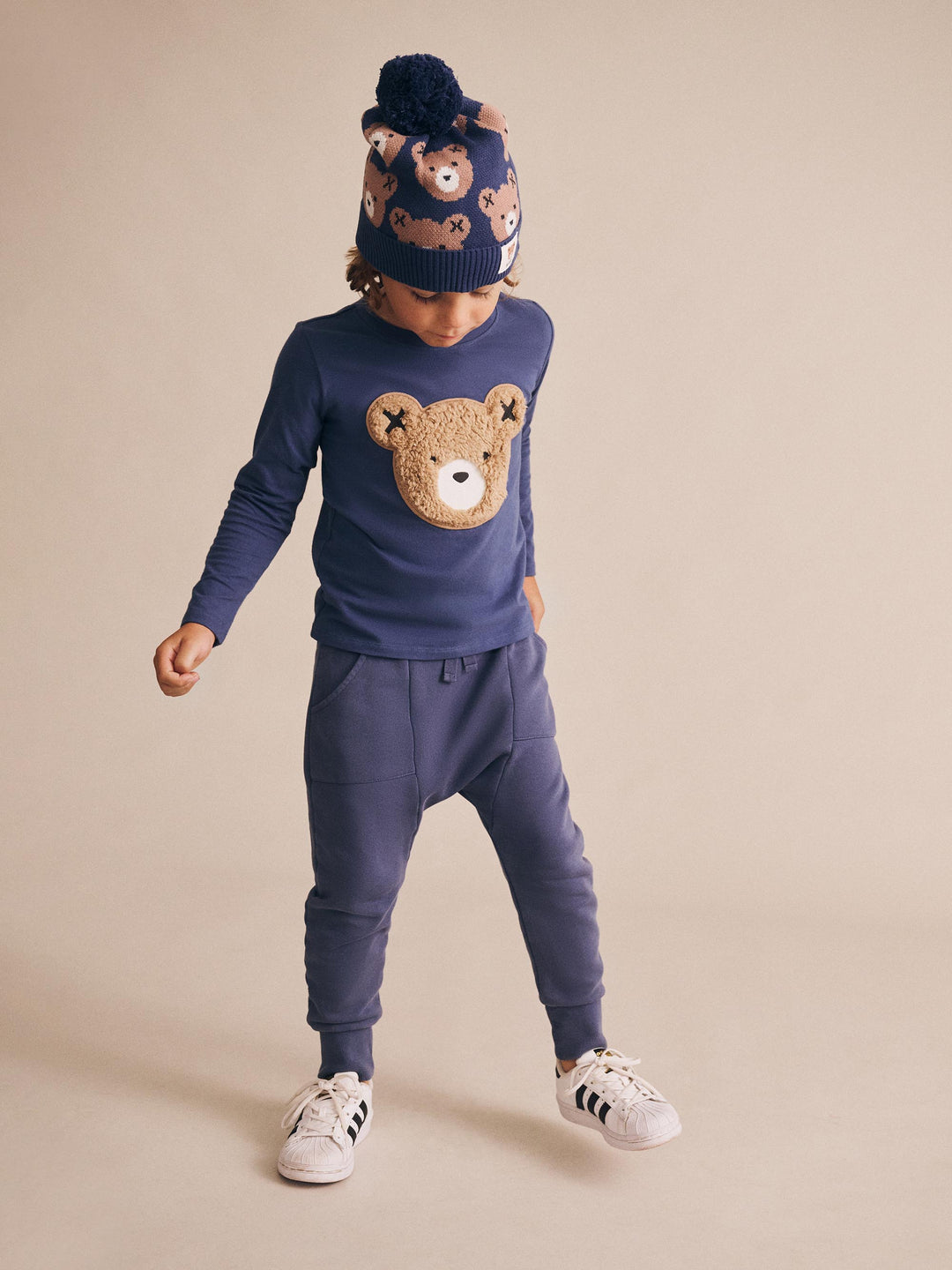 Huxbaby Furry Huxbear Longsleeve Top Marine Blue