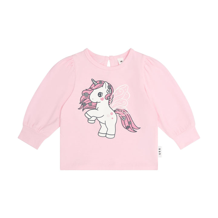 Huxbaby Flutter Unicorn Puff Sleeve Top