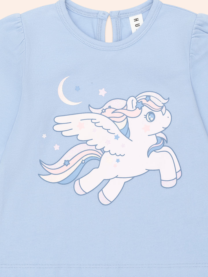Huxbaby Celestial Unicorn Puff Sleeve Top
