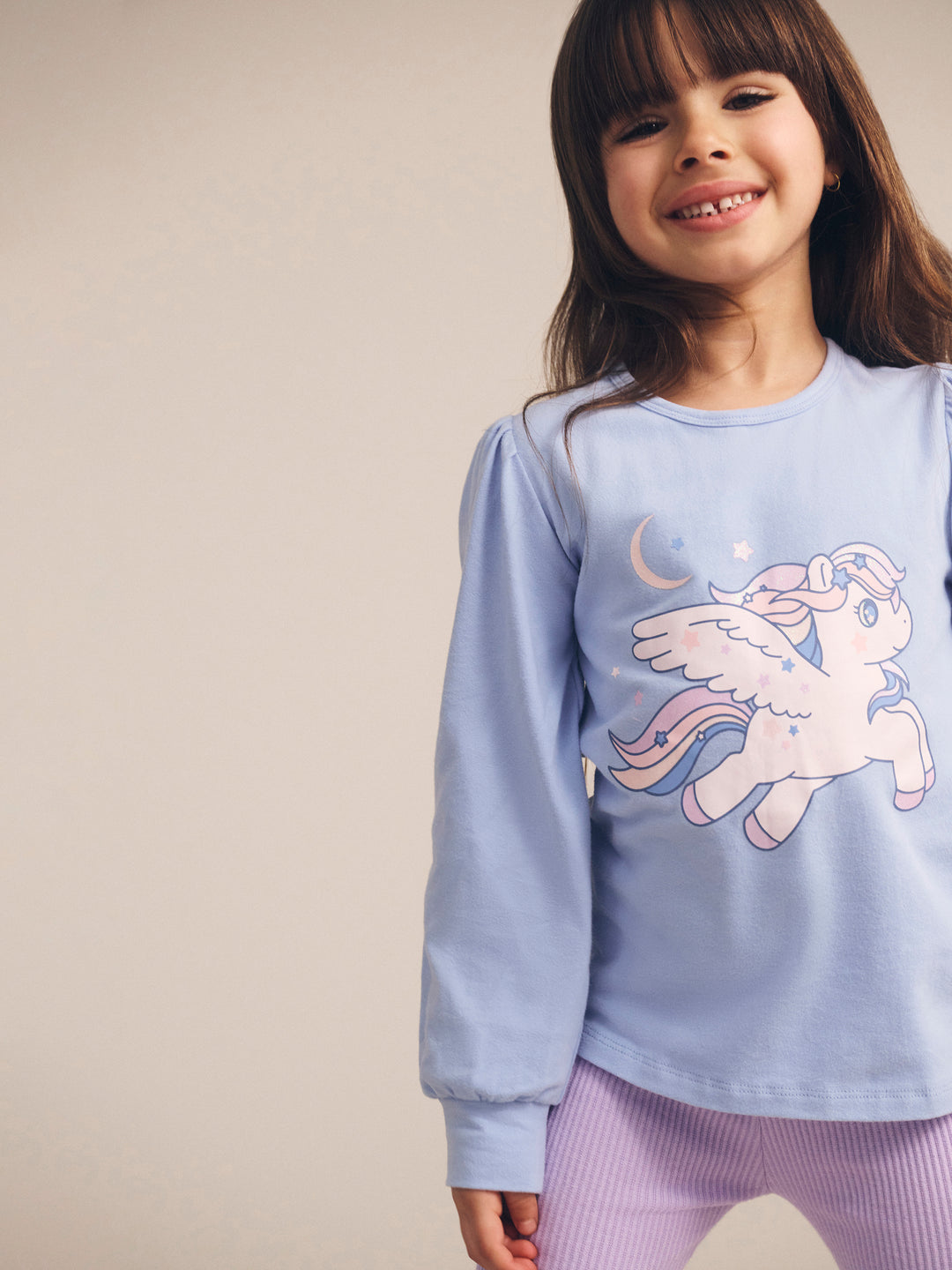 Huxbaby Celestial Unicorn Puff Sleeve Top