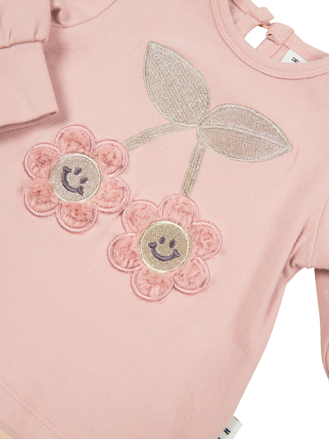 Huxbaby Smile Flower Puff Top - Peony