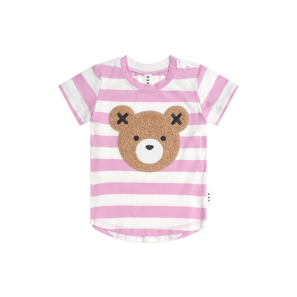 Furry Huxbear Tee Magenta Stripe