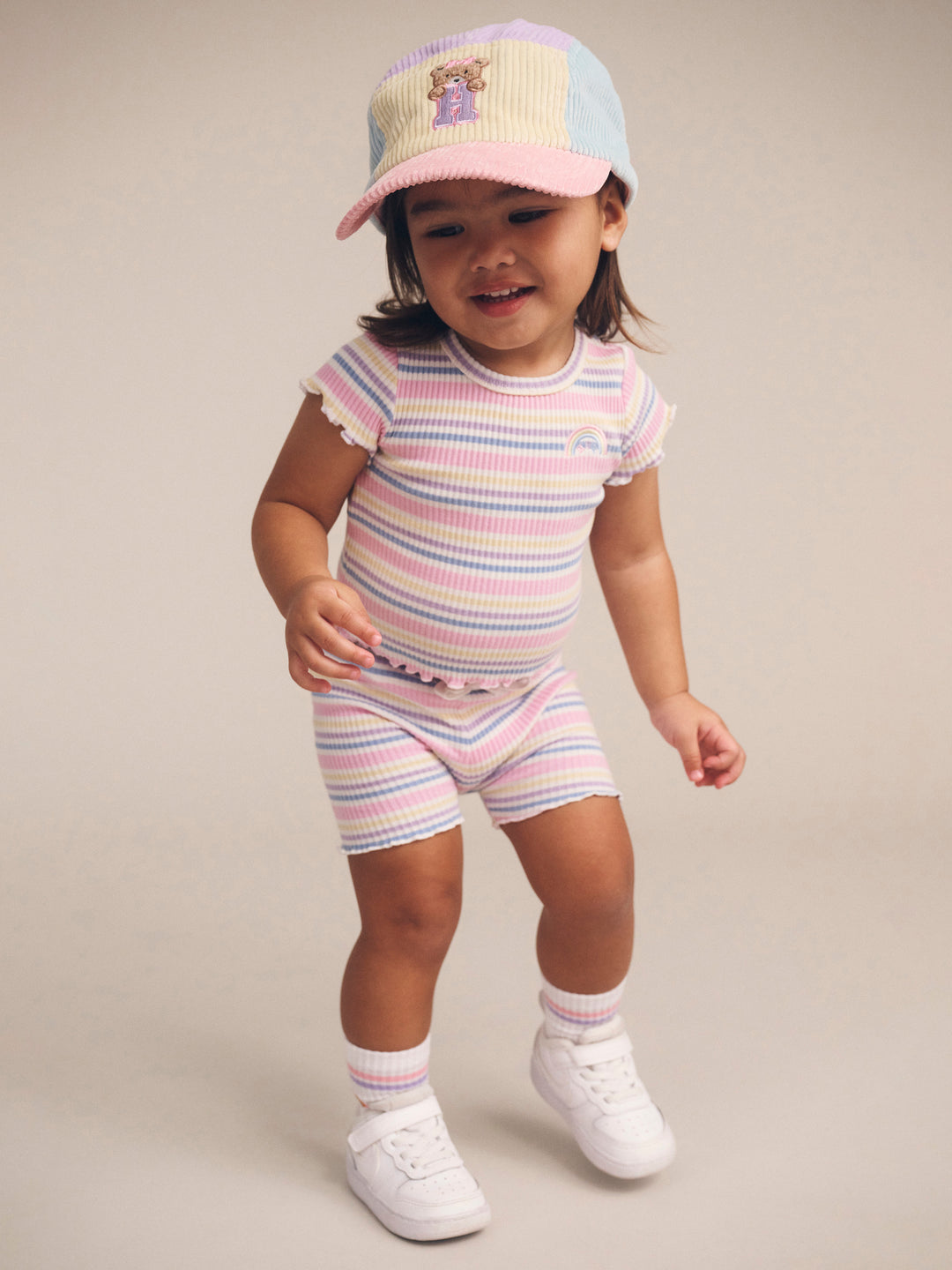 Huxbaby Rainbow Stripe Rib Tee