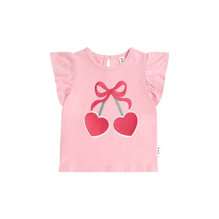 Huxbaby Cherry Heart Frill Tee