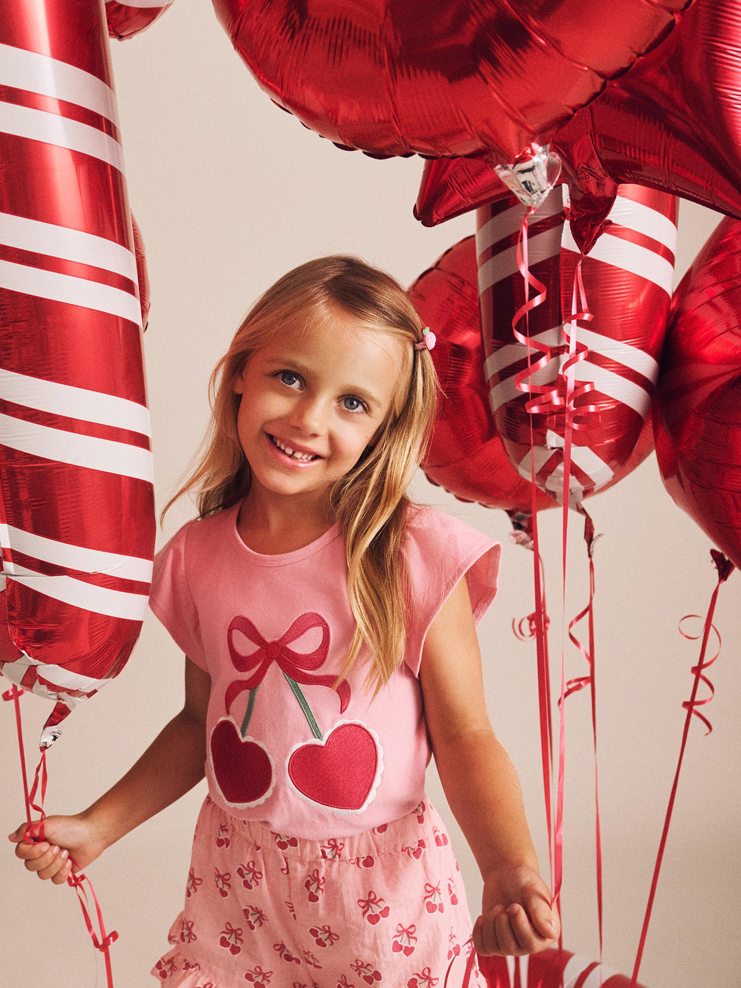 Huxbaby Cherry Heart Frill Tee