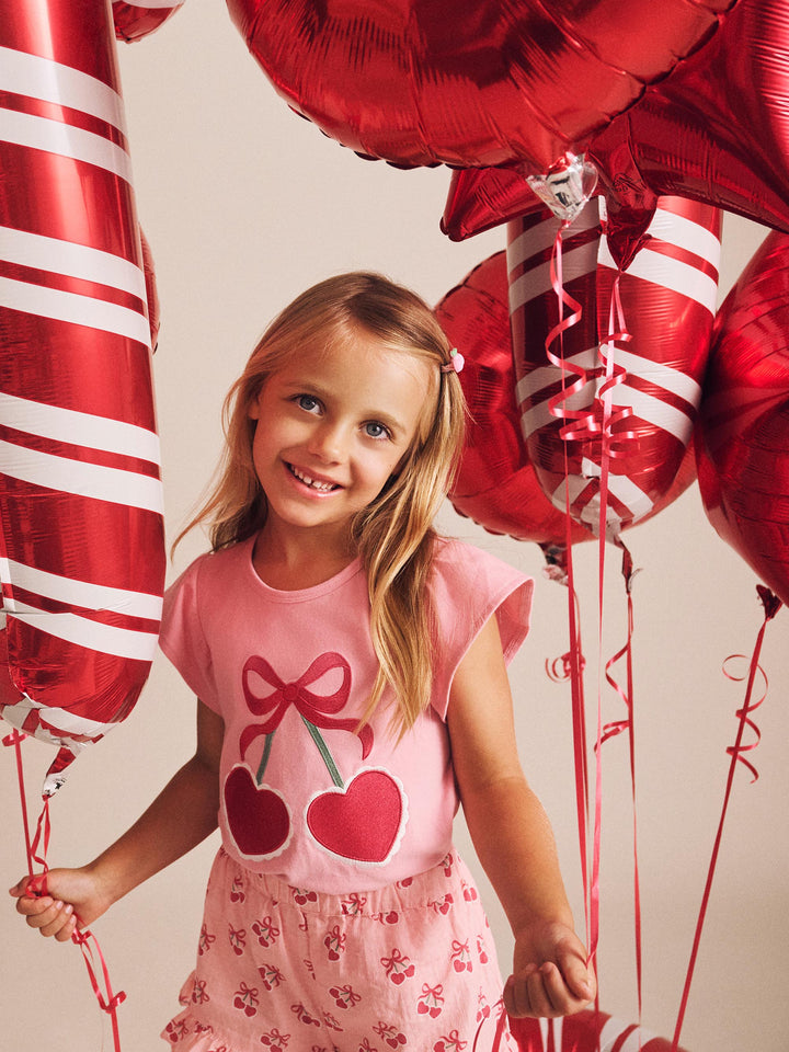 Huxbaby Cherry Heart Frill Tee
