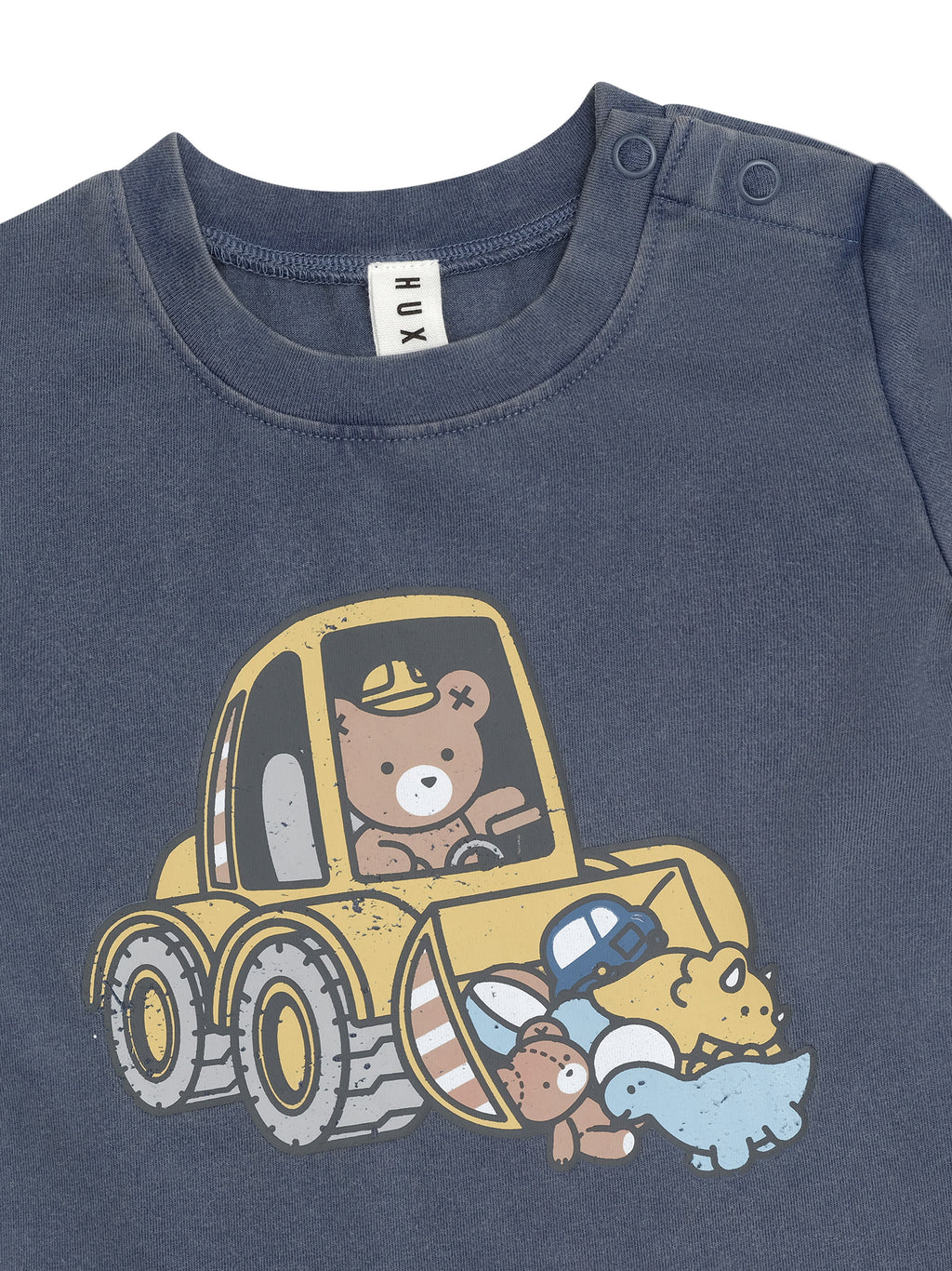 Huxbaby Digger Hux Long Sleeve T-Shirt - Washed Navy