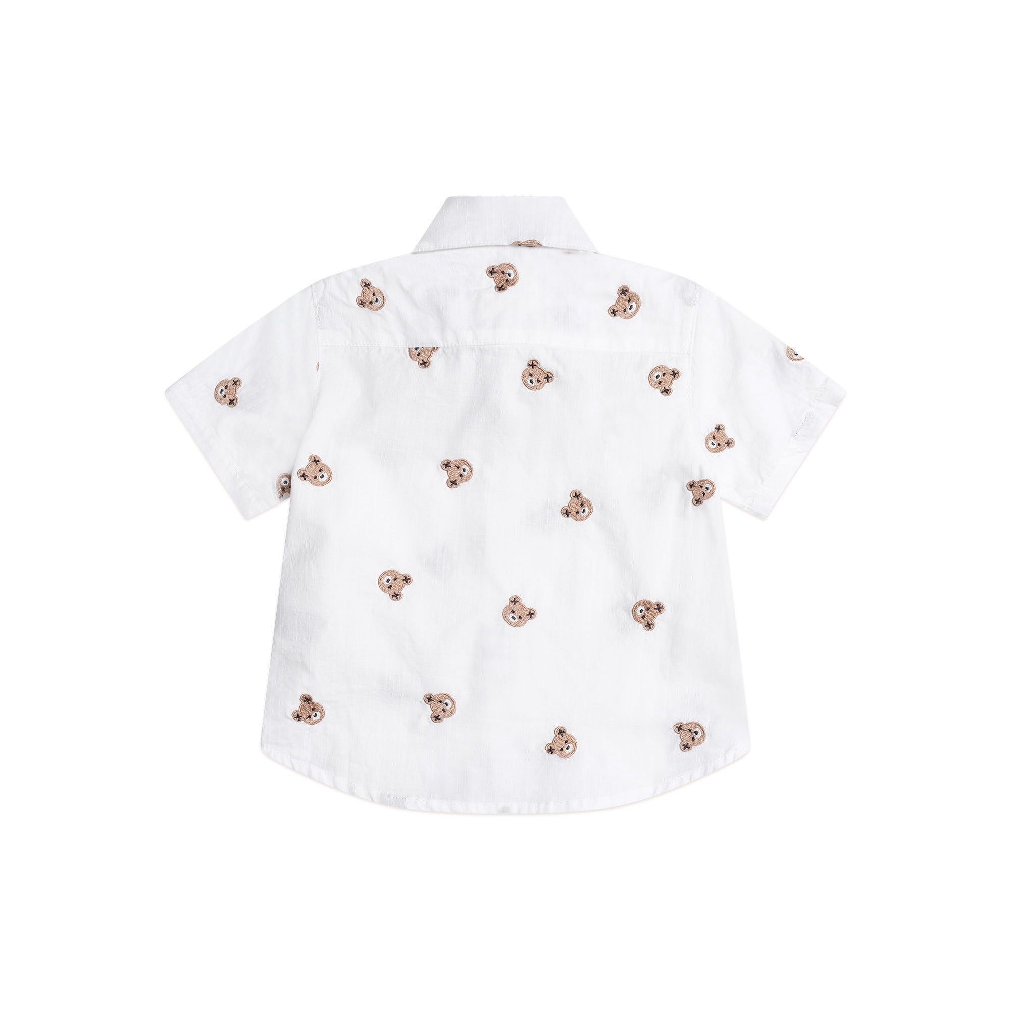 Huxbaby Shortsleeve Huxbear Button Up Crisp White