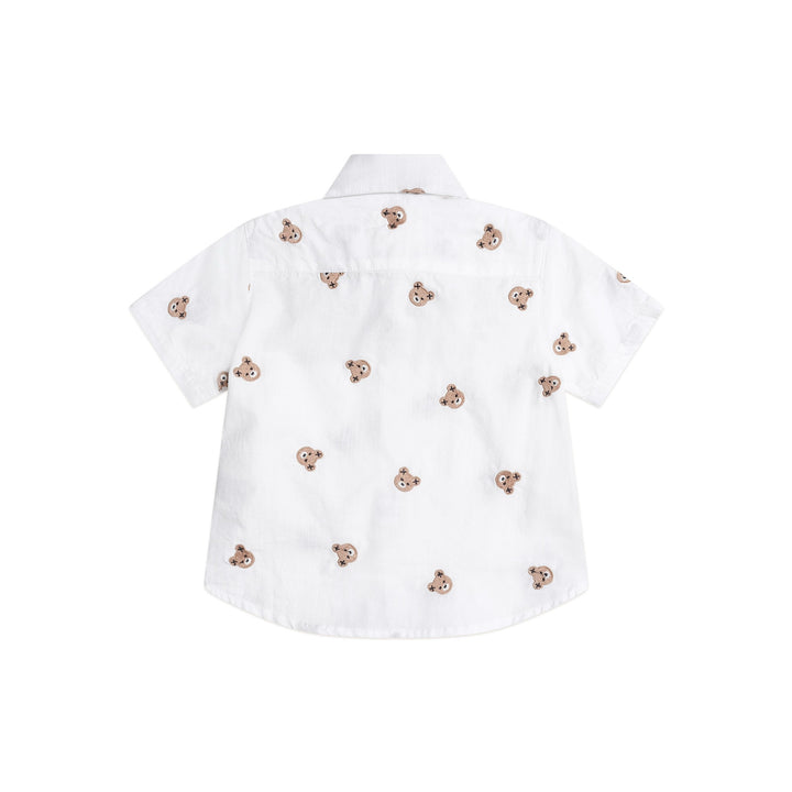 Huxbaby Shortsleeve Huxbear Button Up Crisp White