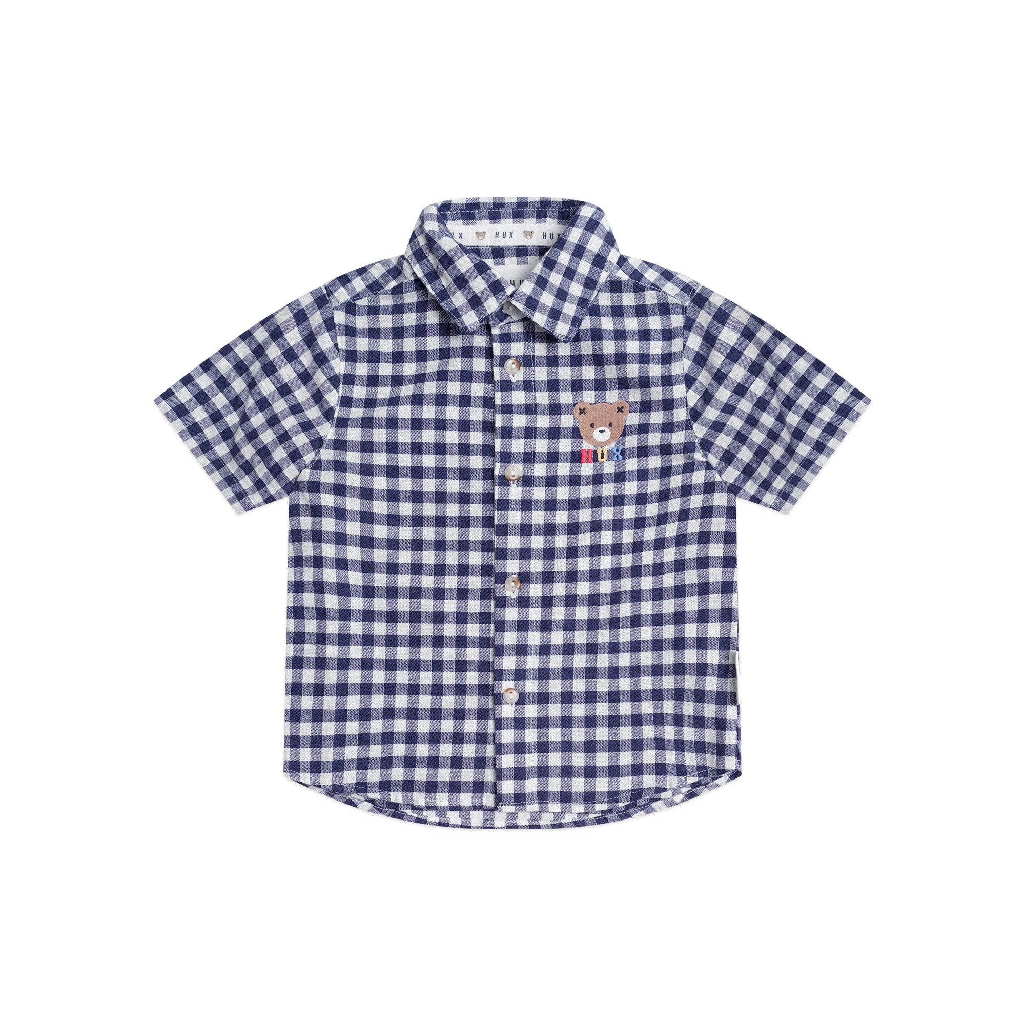 Huxbaby Huxbear Button Up Blue Check