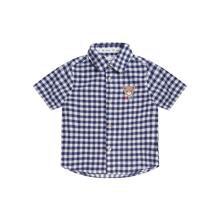 Huxbaby Huxbear Button Up Blue Check