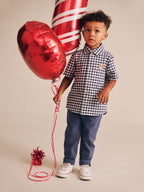 Huxbear Button Up Blue Check