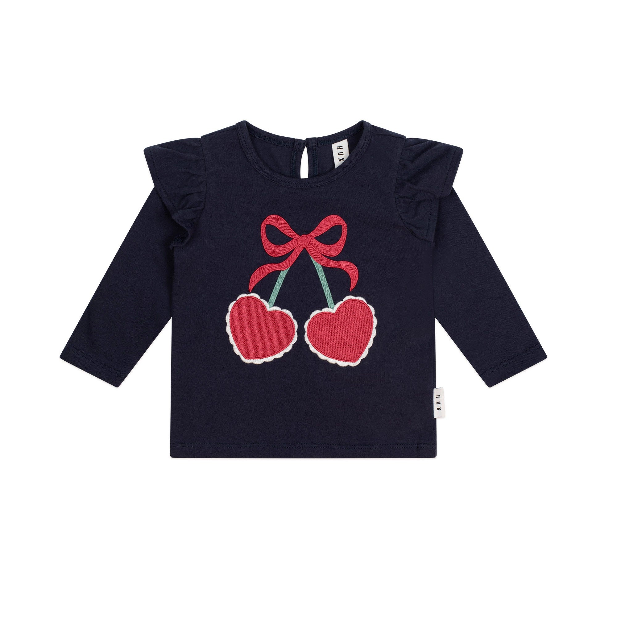 Huxbaby Cherry Heart Frill Top