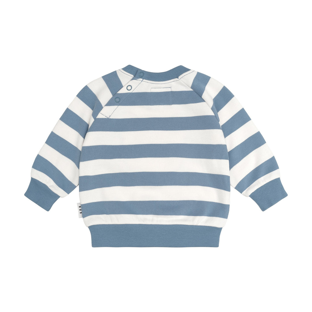Huxbaby Furry Hux Stripe Sweatshirt - Cornflower/Ecru