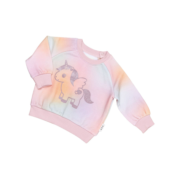 Huxbaby Rainbow Swirl Glittercorn Sweatshirt