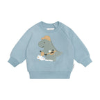 Construction Dino Sweatshirt - Marine Blue