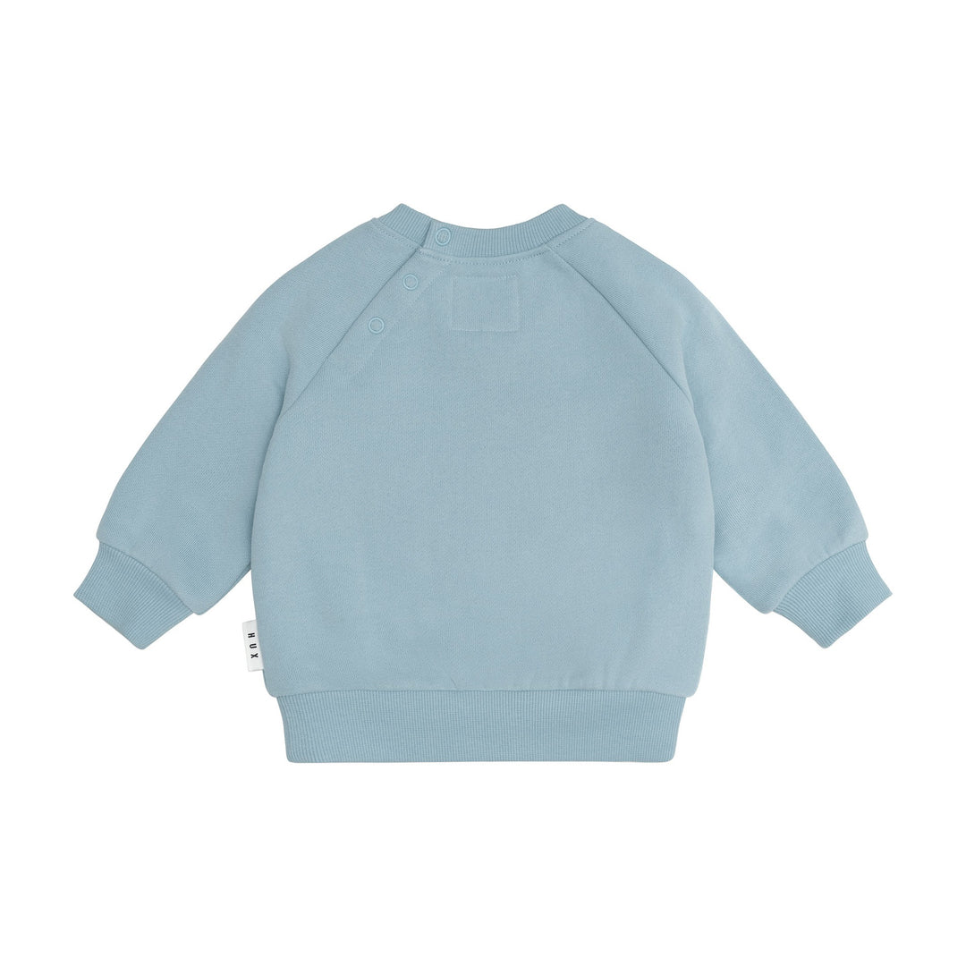 Huxbaby Construction Dino Sweatshirt - Marine Blue