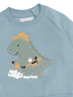 Construction Dino Sweatshirt - Marine Blue