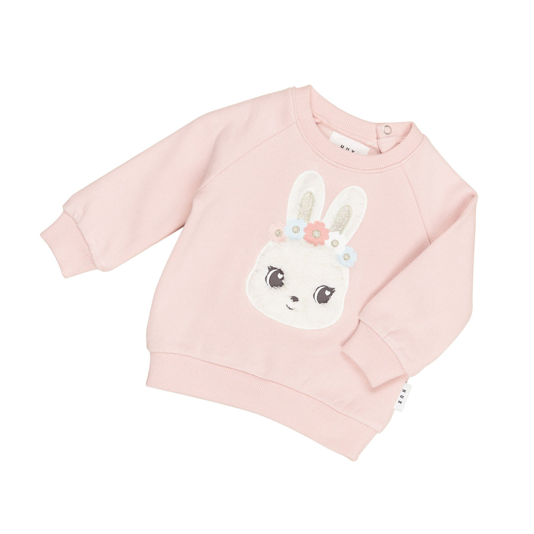 Huxbaby Blossom Fur Bunny Sweatshirt - Pink Pearl