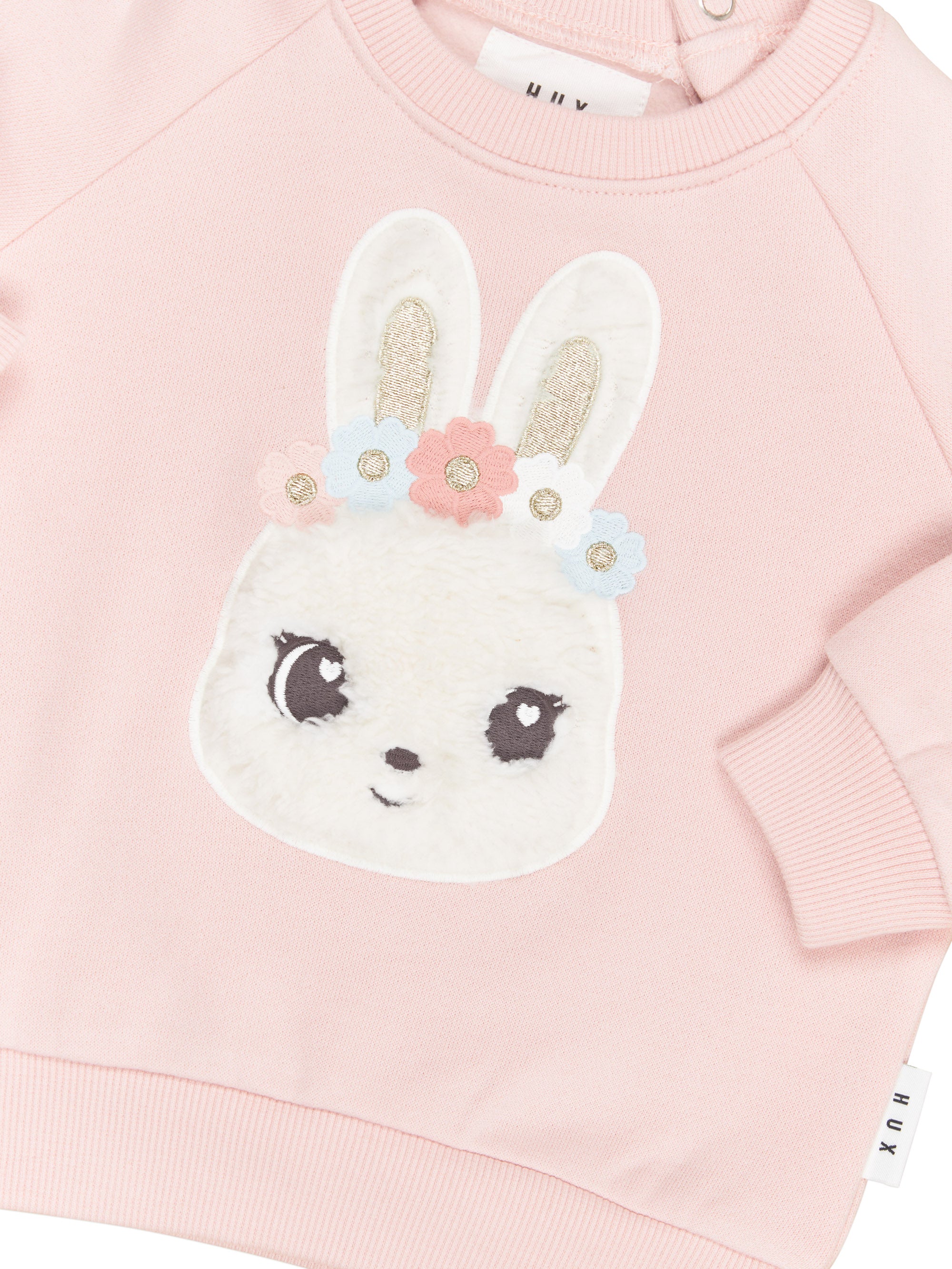Huxbaby Blossom Fur Bunny Sweatshirt - Pink Pearl